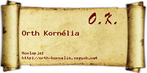Orth Kornélia névjegykártya